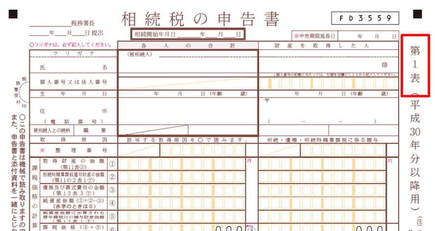 相続税申告書